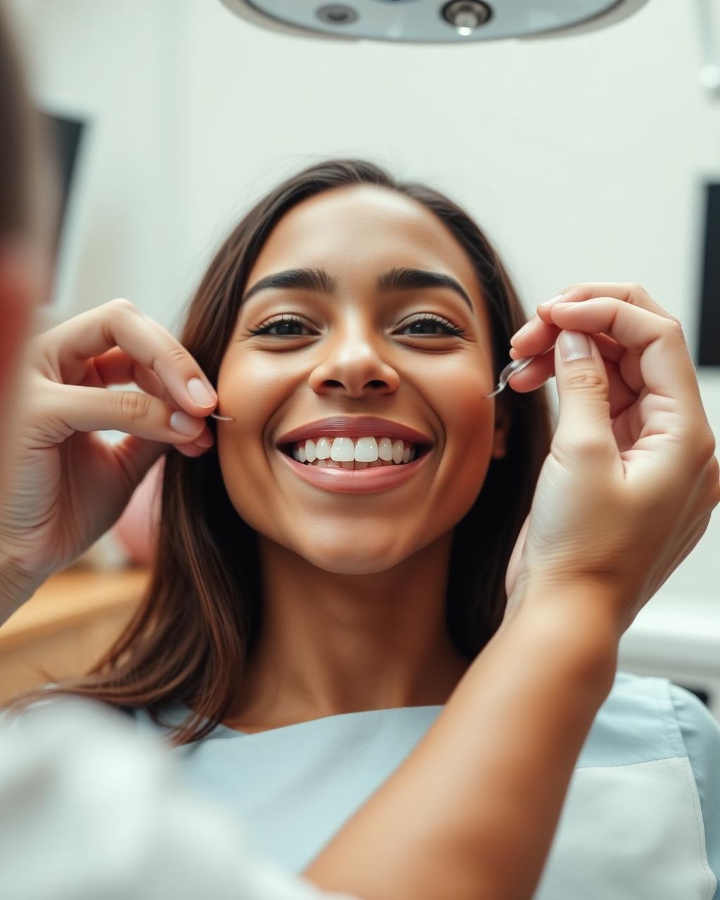 Patient receiving clear aligners